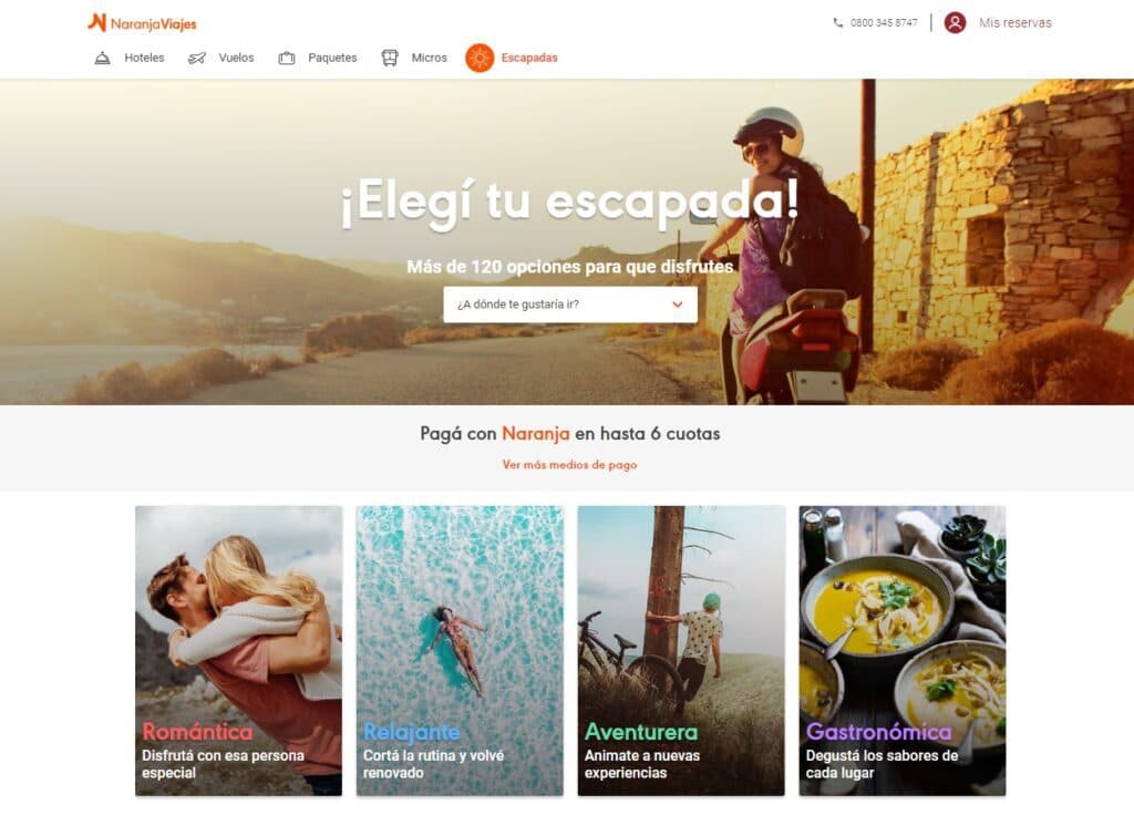 Descuentos y escapadas, en el debut de Naranja en el turismo digital