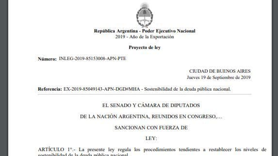 Los detalles del proyecto de reperfilamiento de deuda que fue al Congreso