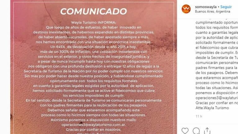 Quebró otra agencia de turismo y activan “plan de rescate”