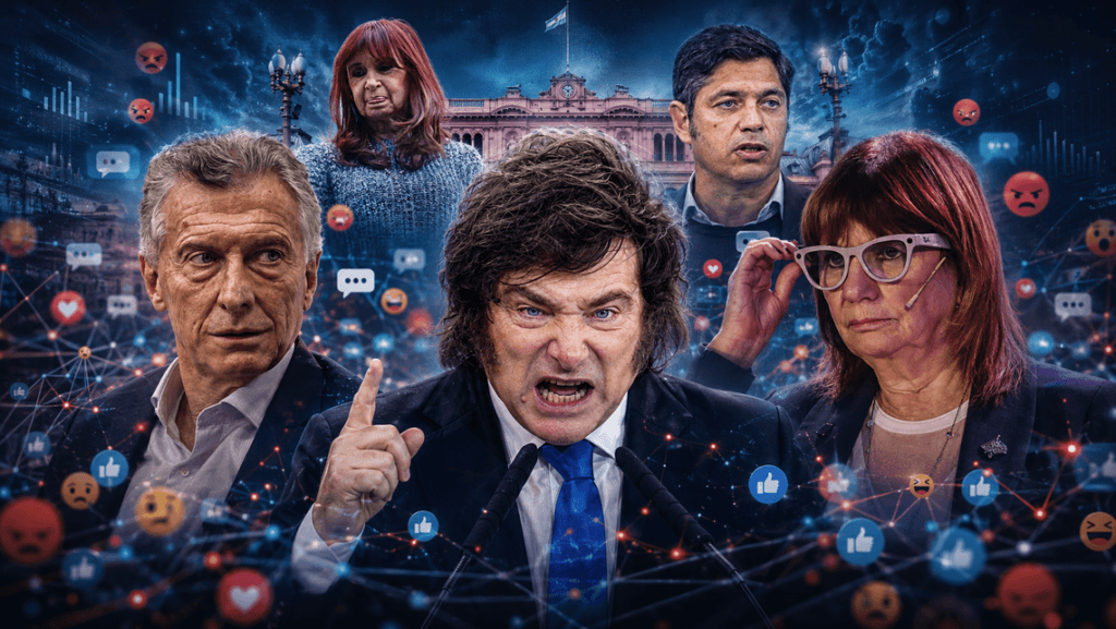 Milei monopoliza la agenda digital: crecen las menciones, pero también el desgaste del oficialismo