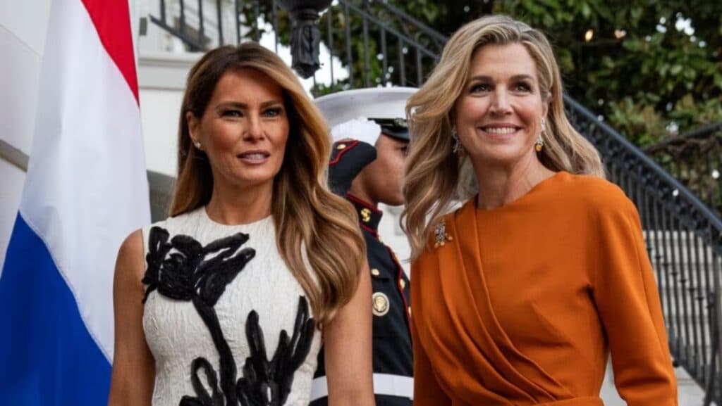 Duelo de estilos en la Casa Blanca: Máxima de Holanda y Melania Trump deslumbran con sus elecciones de moda