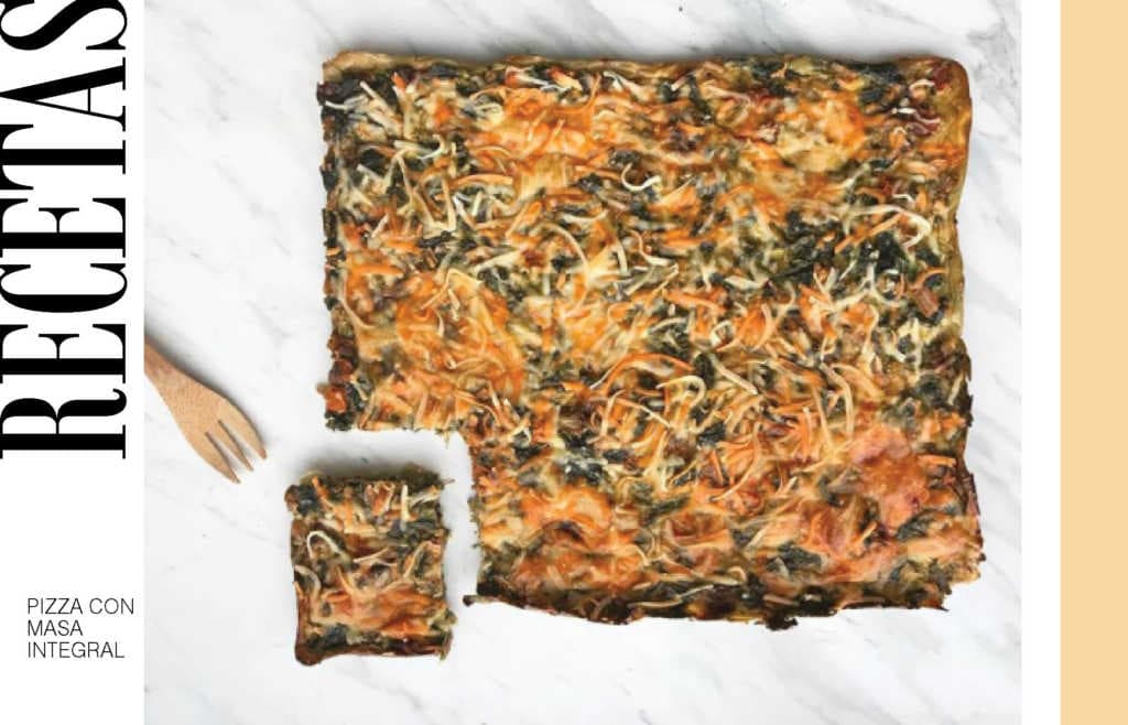 #RECETASOCIO – Pizza integral con espinacas a la crema gratinadas